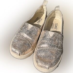 TOMS Metallic Gold Casual Slip-Ons